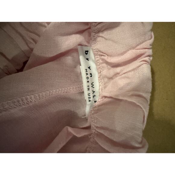Bryn Walker 100 % Linen Two Piece Set Size XL Pink Lagenlook Minimal Crop Wide - Picture 6 of 9